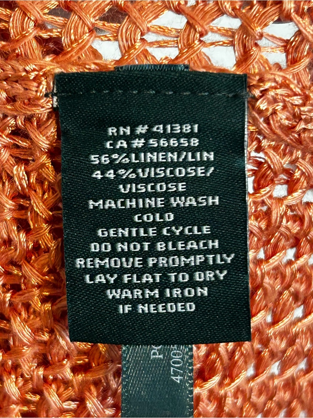 NWT Lauren Ralph Lauren Open Knit Duster Cardigan | Linen Blend | Terracotta - Picture 6 of 8